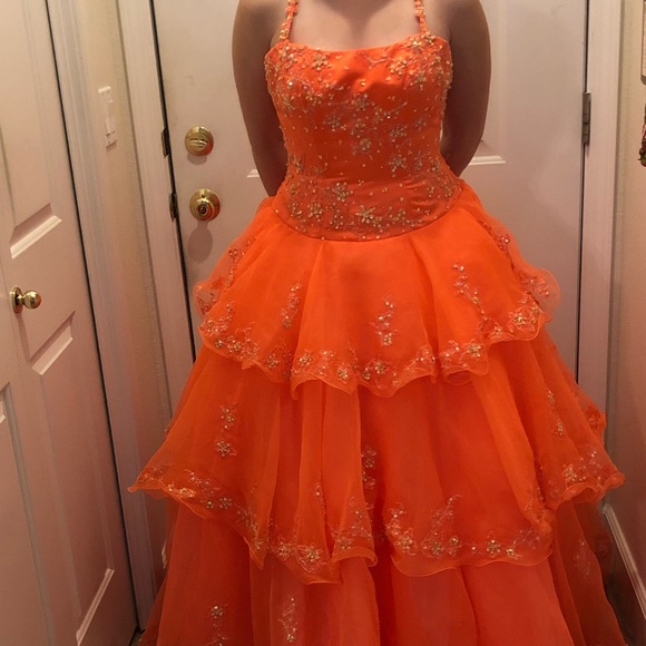 Dadu Bridal Orange Dress